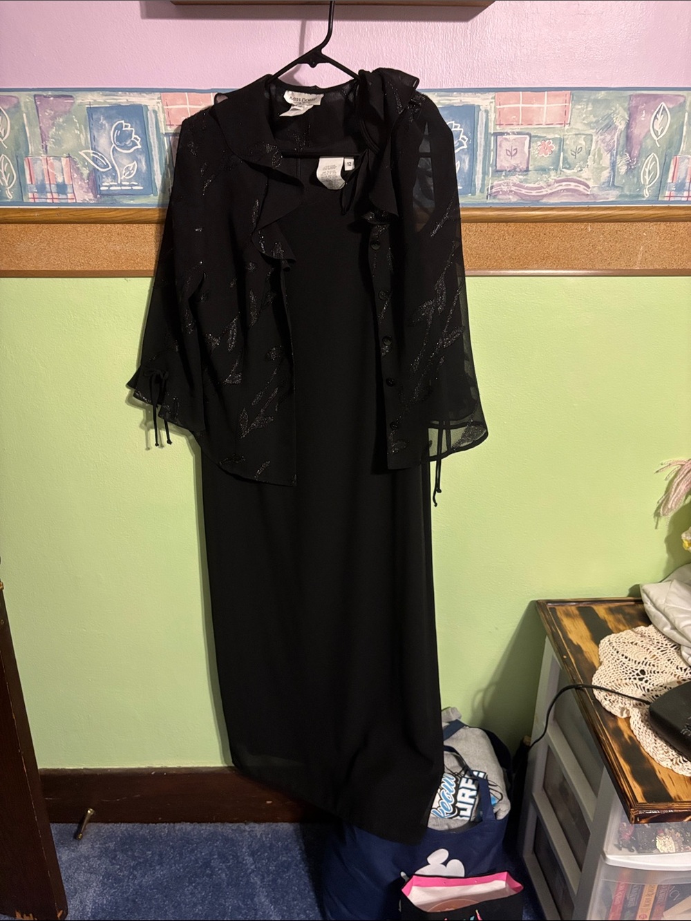 Black dress with sparkly jacket